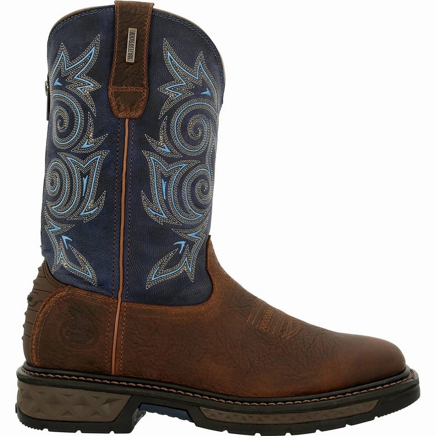 Men's Carbo-Tec Lt Waterproof Pull On Boot In Brown/blue Cheap Mens Boots & Chukkas