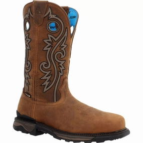 Men's Carbon-Toe Waterproof Dri-Freeze Carbon 6 Work Boot In Tan Cheap Mens Boots & Chukkas