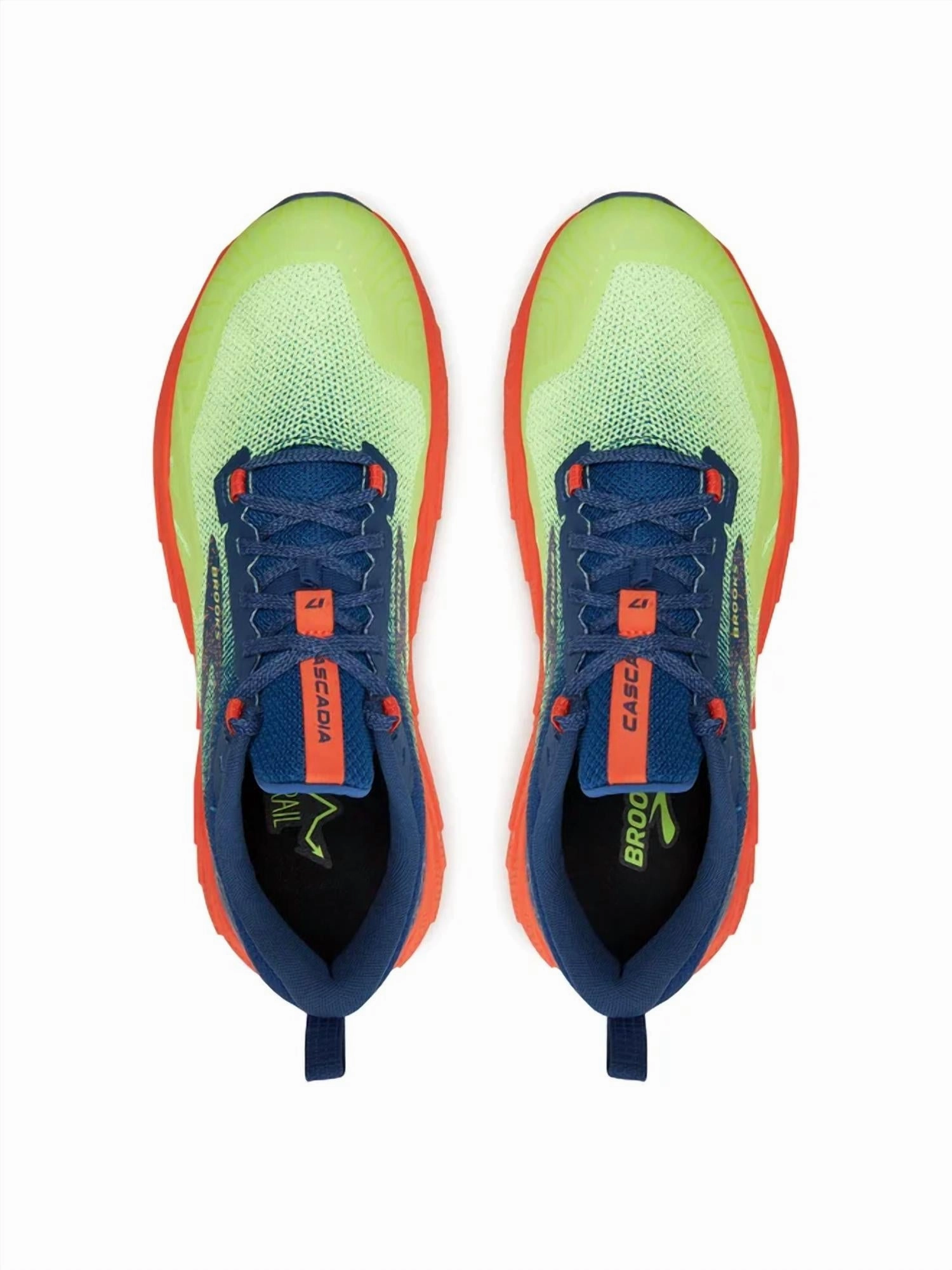 Men's Cascadia 17 Trail Running Shoes In Sharp Green/navy/firecracker
