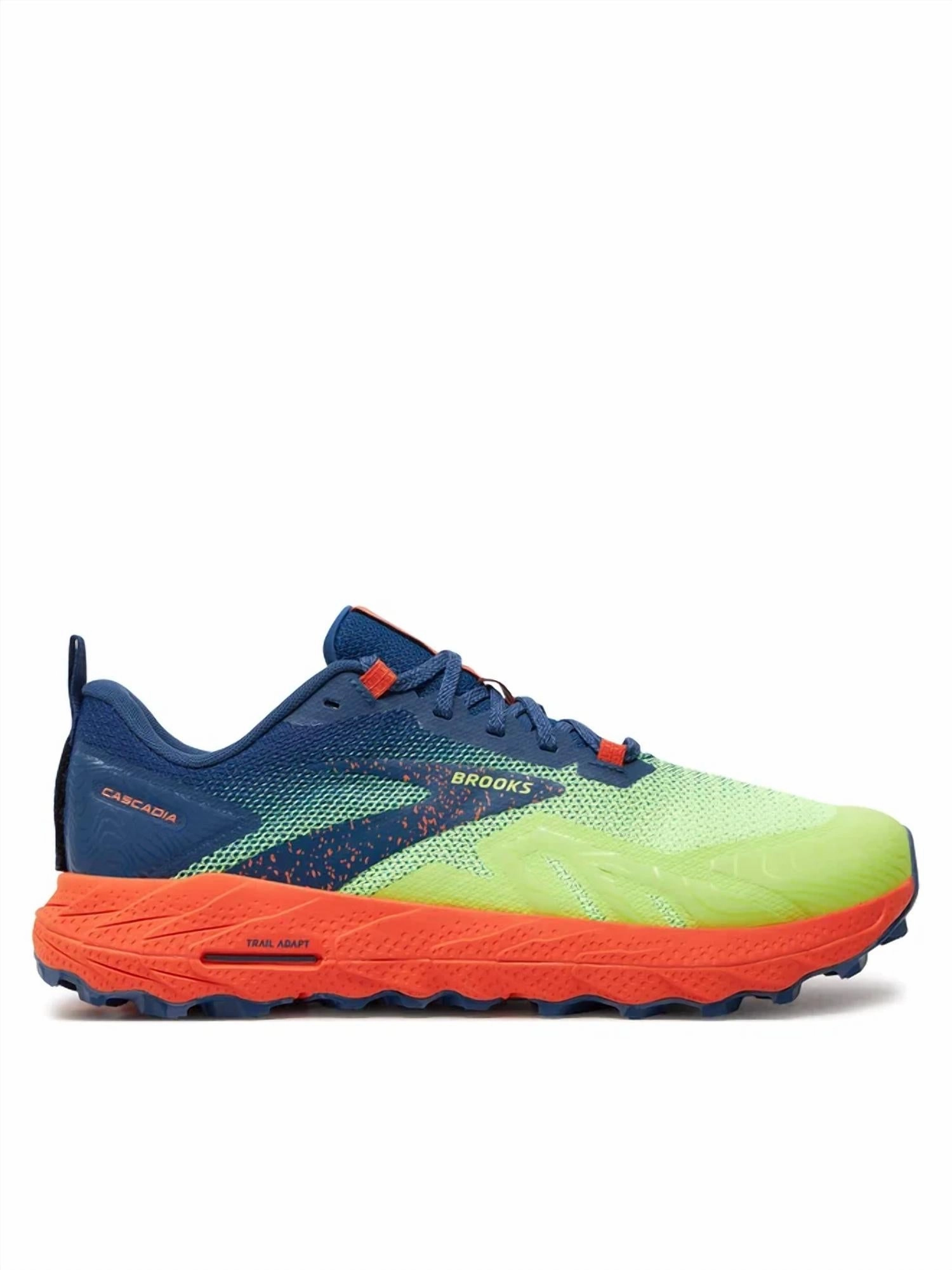 Men's Cascadia 17 Trail Running Shoes In Sharp Green/navy/firecracker