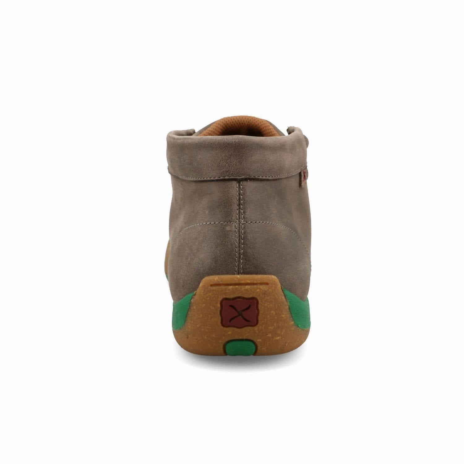 Men's Chukka Driving Moc Toe 4H Shoes In Deep Taupe & Kelly Green