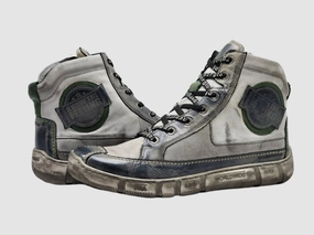 Men's Comfort Thick Wool Lined Zip-Up Leather Boots In Grey/green Cheap Mens Boots & Chukkas