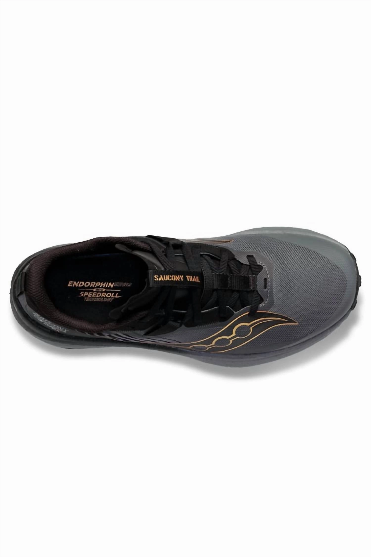 Men's Endorphin Edge Trail Running Shoes In Black/gold