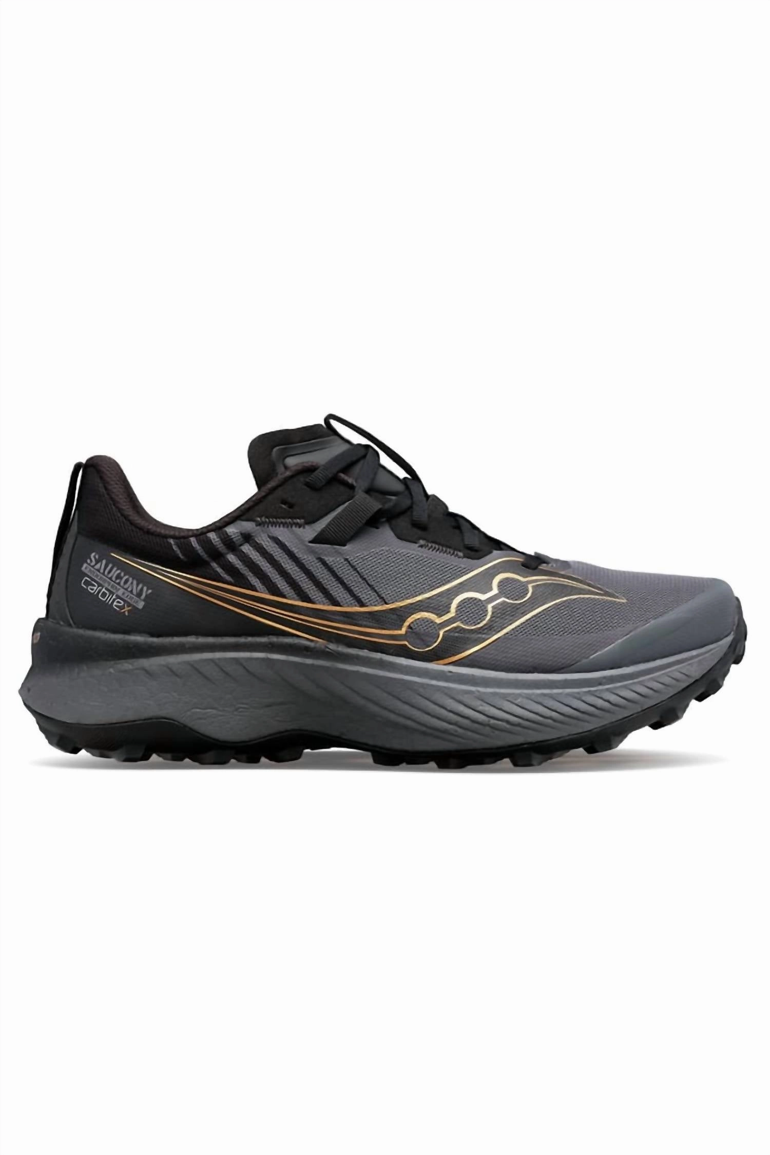 Men's Endorphin Edge Trail Running Shoes In Black/gold Cheap Mens Athletic Sneakers
