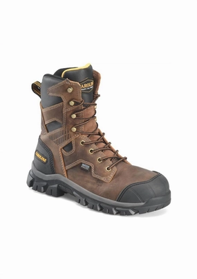 Men's Falcon 8" Steel Toe Work Boots In Brown Cheap Mens Boots & Chukkas