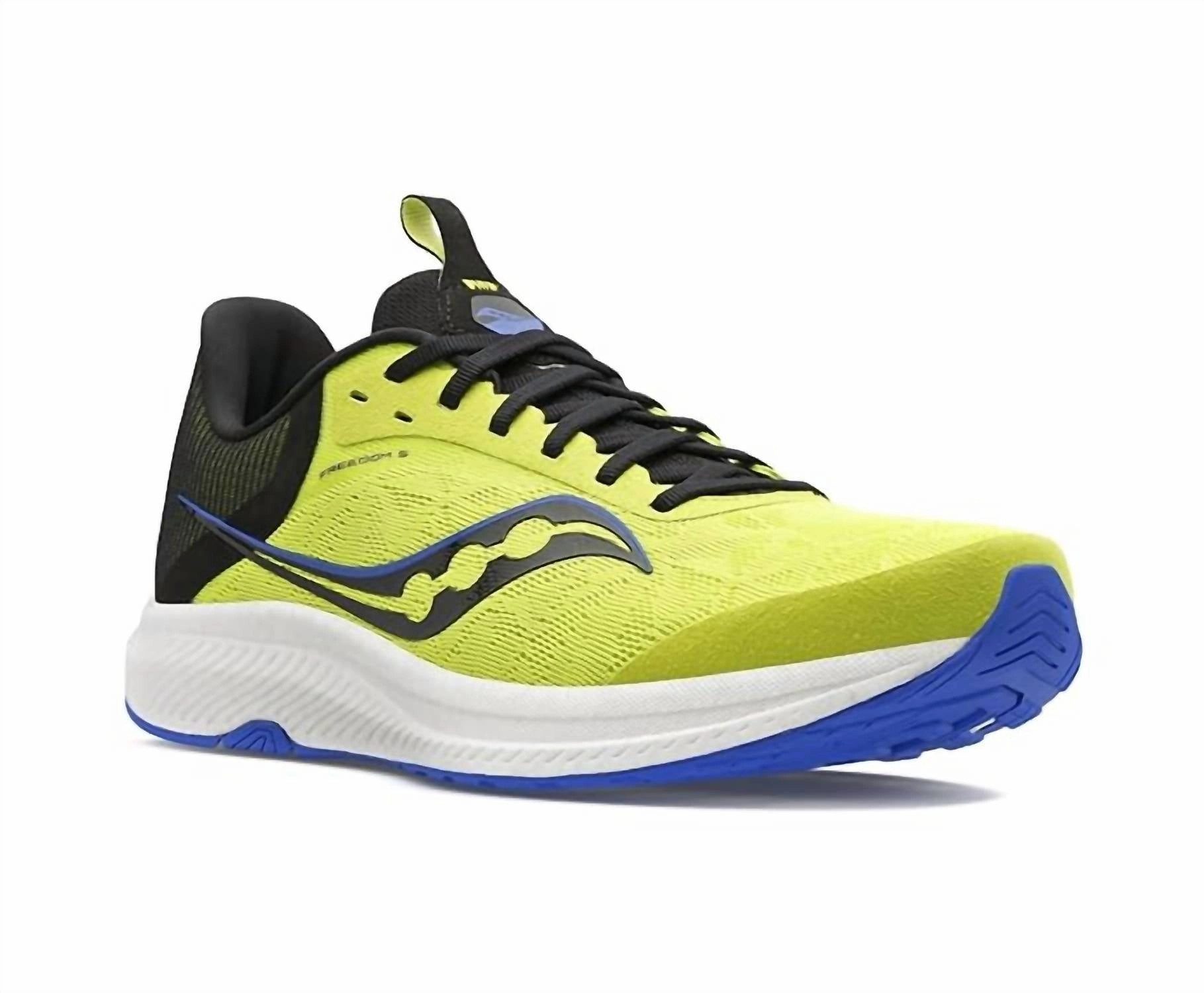 Men's Freedom 5 Running Shoes In Acid/blue Raz