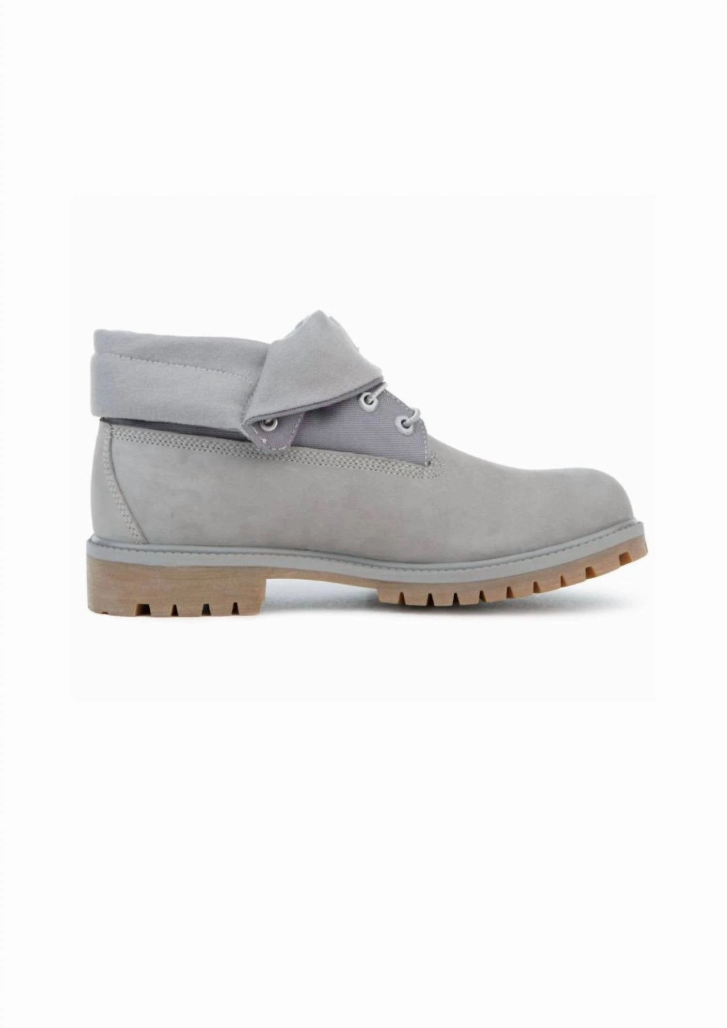 Men's Heritage Roll Top Boots In Medium Grey Nubuck Cheap Mens Boots & Chukkas