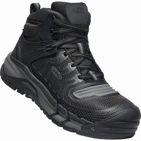 Men's Kansas City Mid Lace-Up Waterproof Work Boots - Carbon Fiber Toe In Black/ Grey Cheap Mens Boots & Chukkas