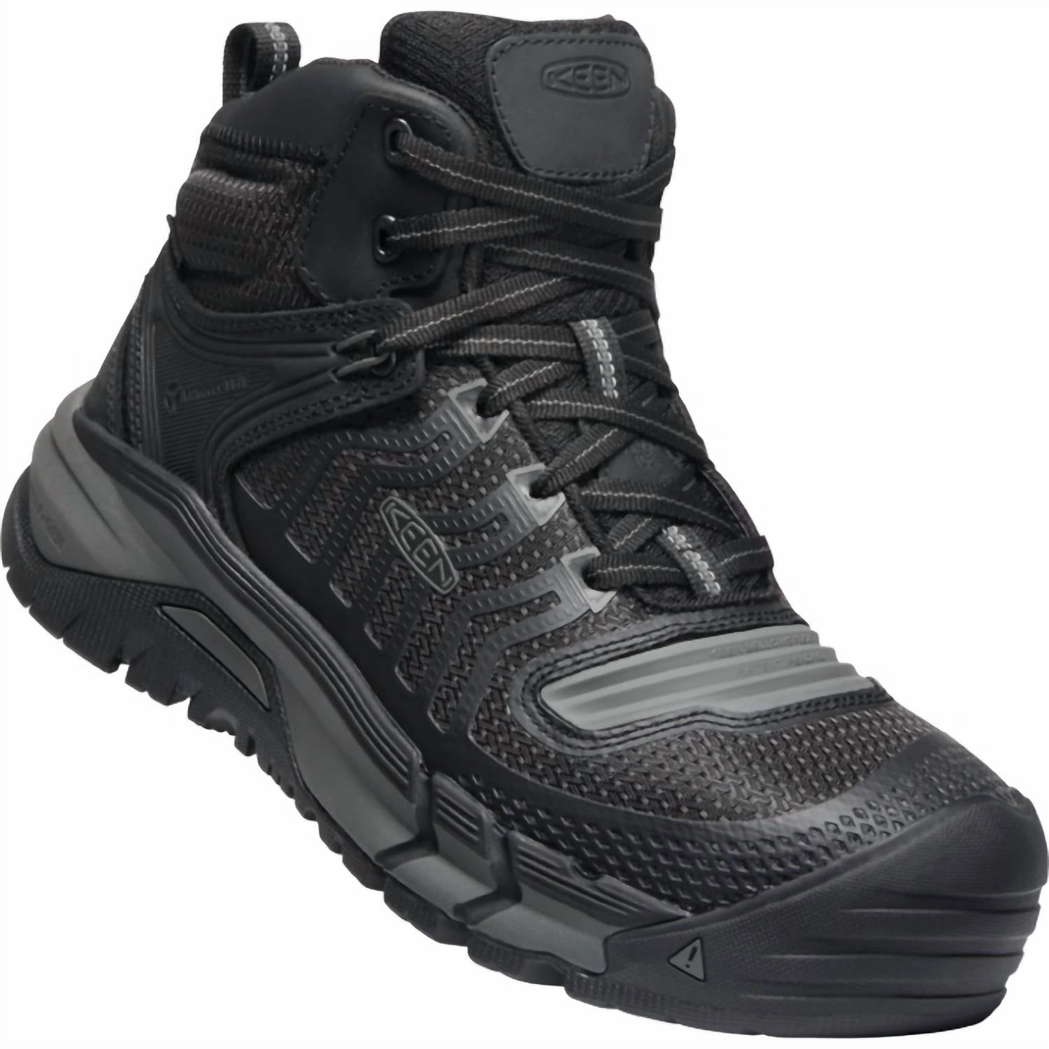 Men's Kansas City Mid Lace-Up Waterproof Work Boots - Carbon Fiber Toe In Black/ Grey Cheap Mens Boots & Chukkas
