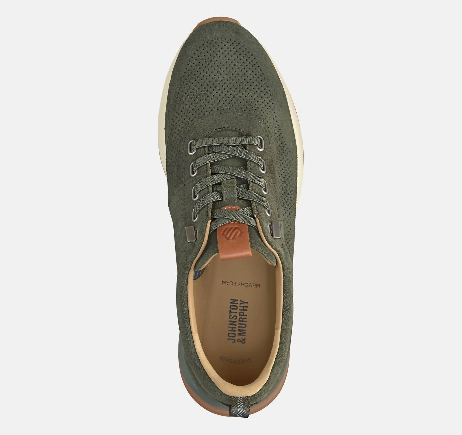 Men's Kinnon Perfed Jogger In Olive Oiled Suede