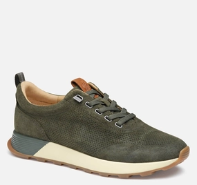 Men's Kinnon Perfed Jogger In Olive Oiled Suede Mens Athletic Shoes clearance sale