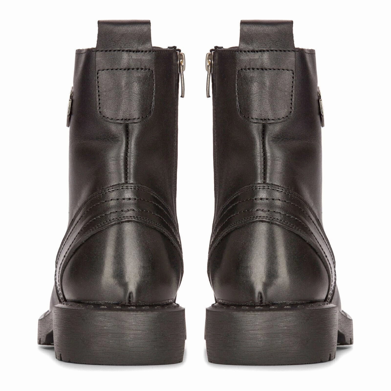 Men's Leather Military Boots Black Combat Biker Motorcycle Punk Western Boot