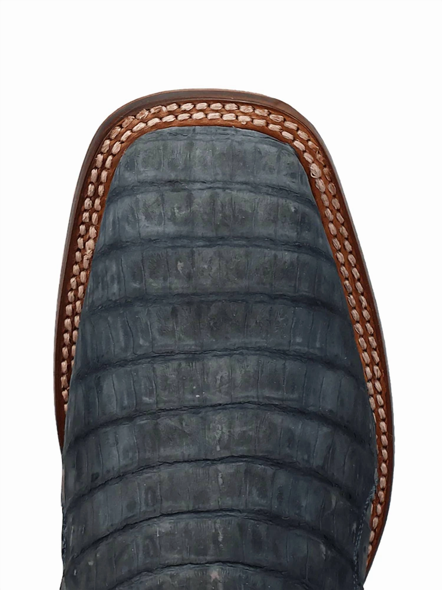 Men's Leon Caiman Exotic Cowboy Certified Boot In Denim/khaki