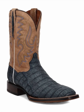 Men's Leon Caiman Exotic Cowboy Certified Boot In Denim/khaki Cheap Mens Boots & Chukkas