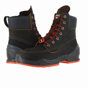 Men's Moc Toe Work Boots 8 In Dark Brown Sale on Mens Chukka Footwear