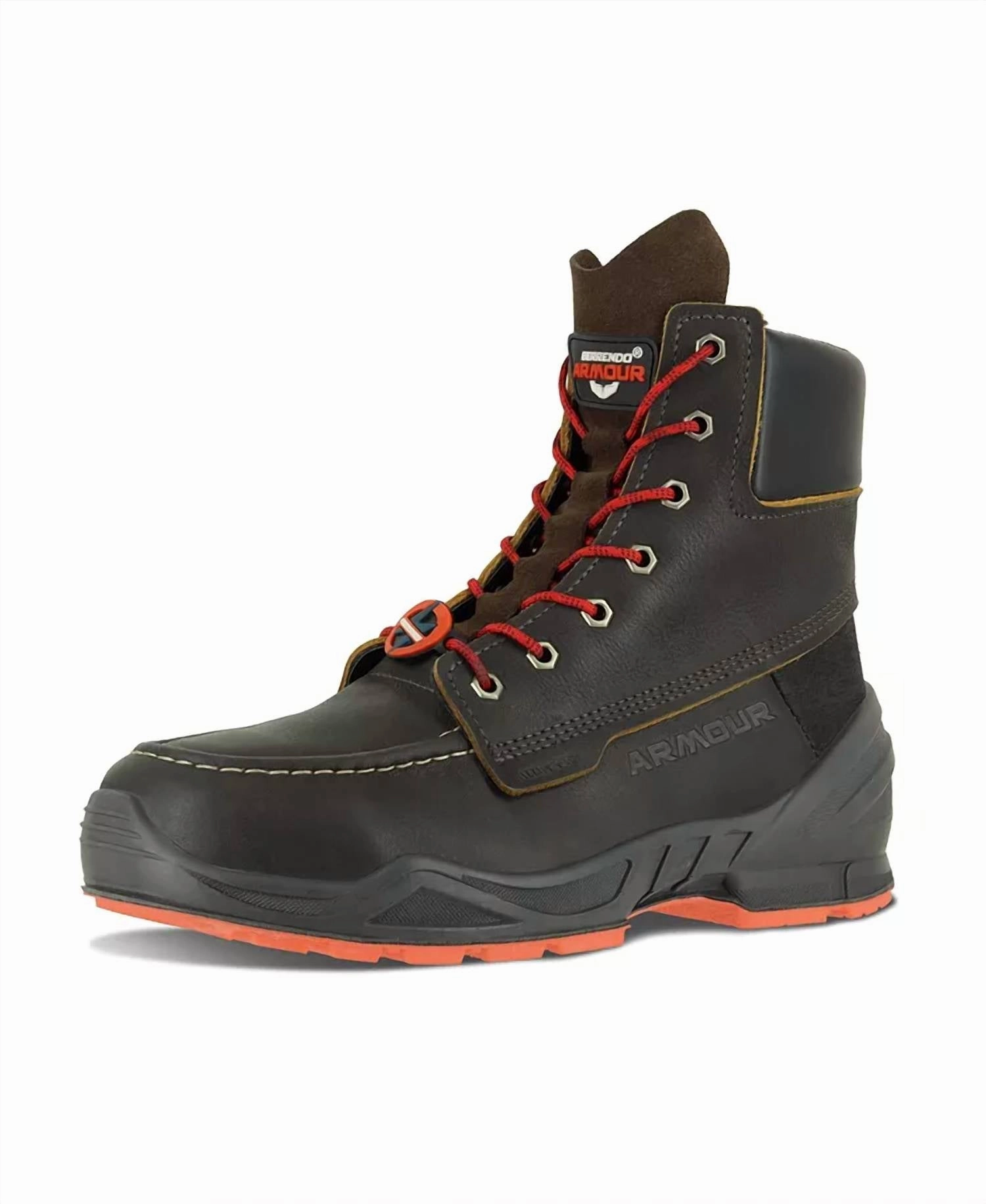 Men's Moc Toe Work Boots 8 In Dark Brown