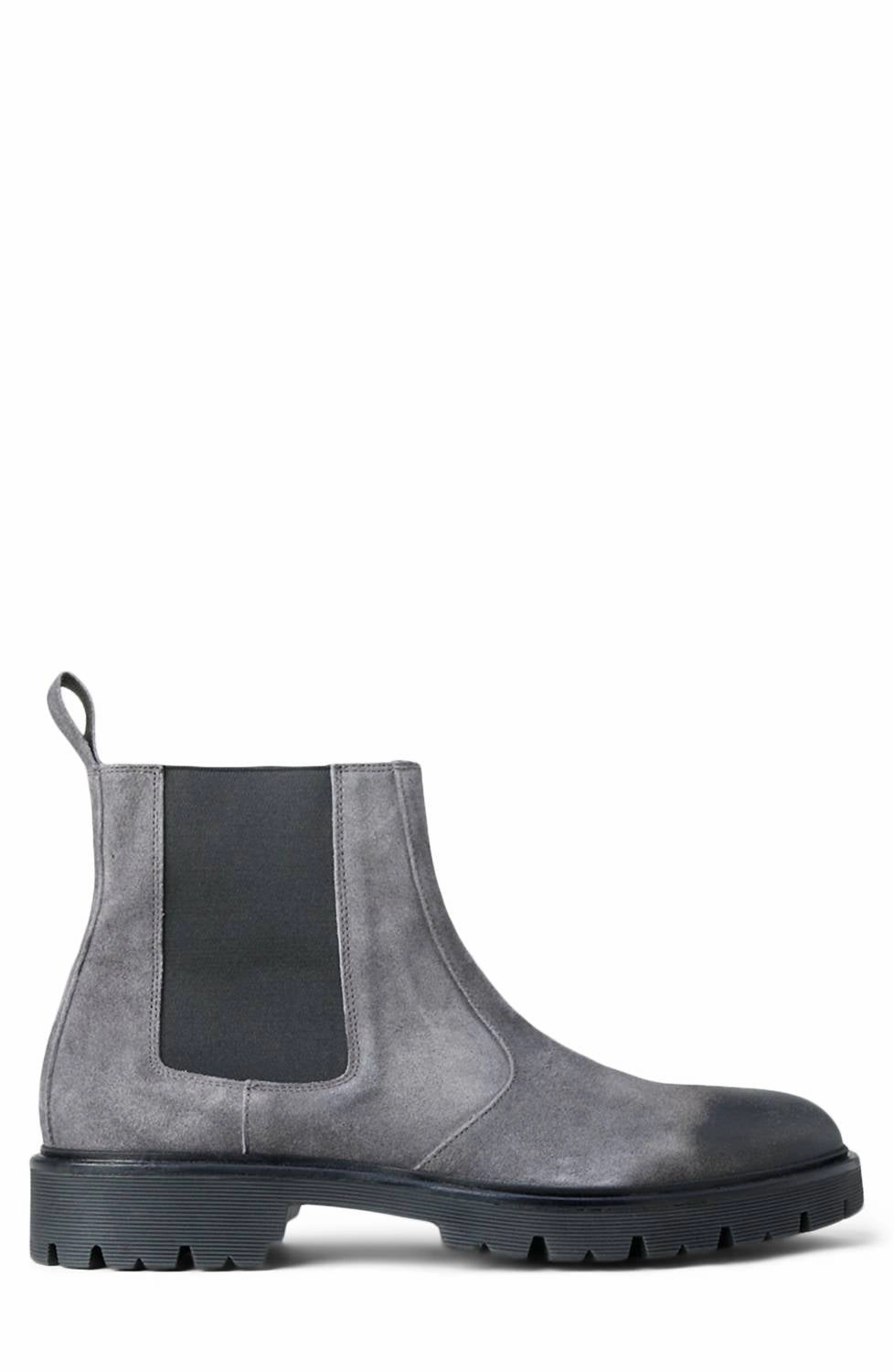 Men's Modern City Chelsea Suede Leather Boots In Gray Charcoal