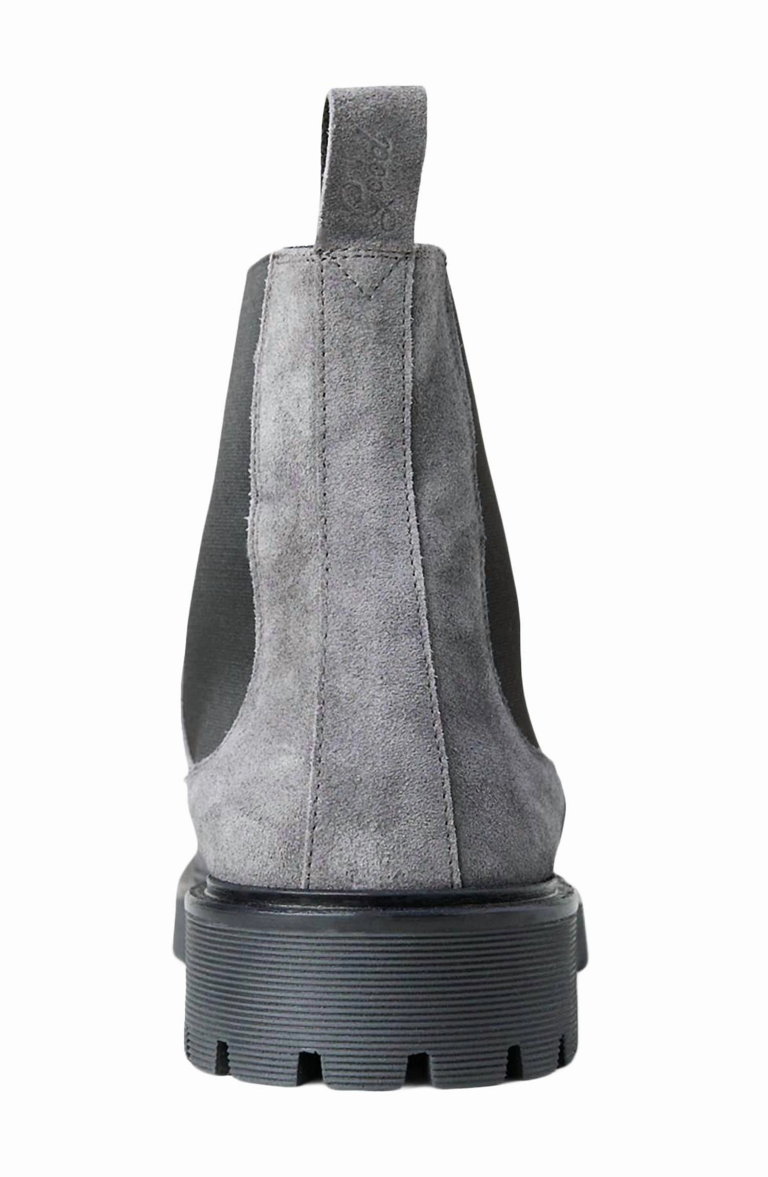 Men's Modern City Chelsea Suede Leather Boots In Gray Charcoal