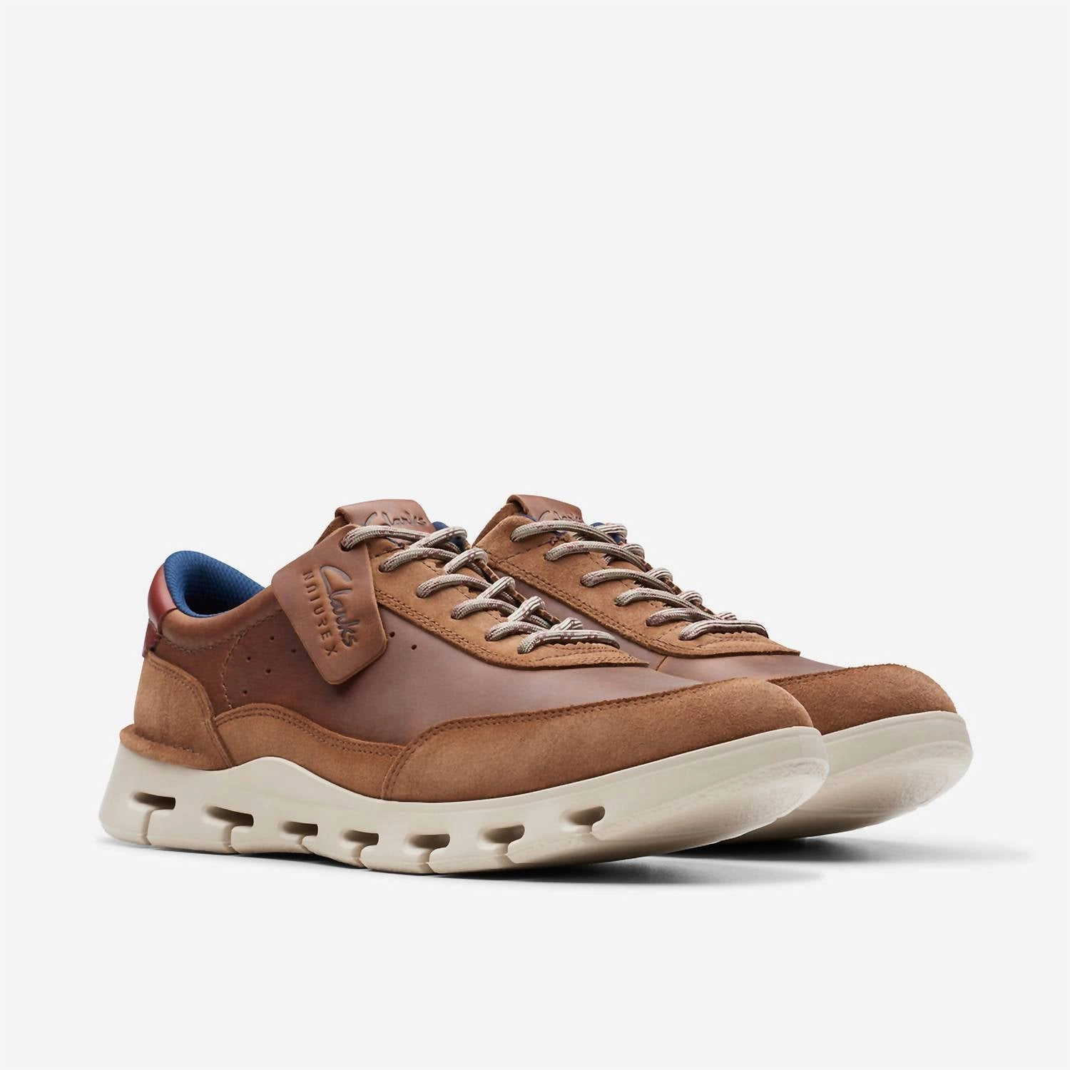 Men's Nature X One Shoes In Dark Tan Leather Cheap Mens Athletic Sneakers