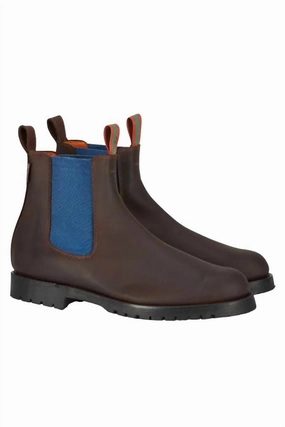 Men's Nelson Leather Boot In Brown/blue Cheap Mens Boots & Chukkas