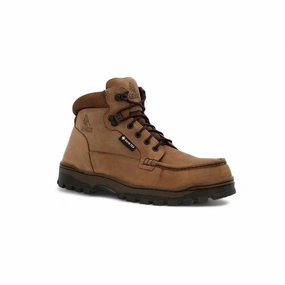 Men's Outback Gore-Tex Waterproof Steel Toe Work Boot - Wide Width In Brown Cheap Mens Boots & Chukkas