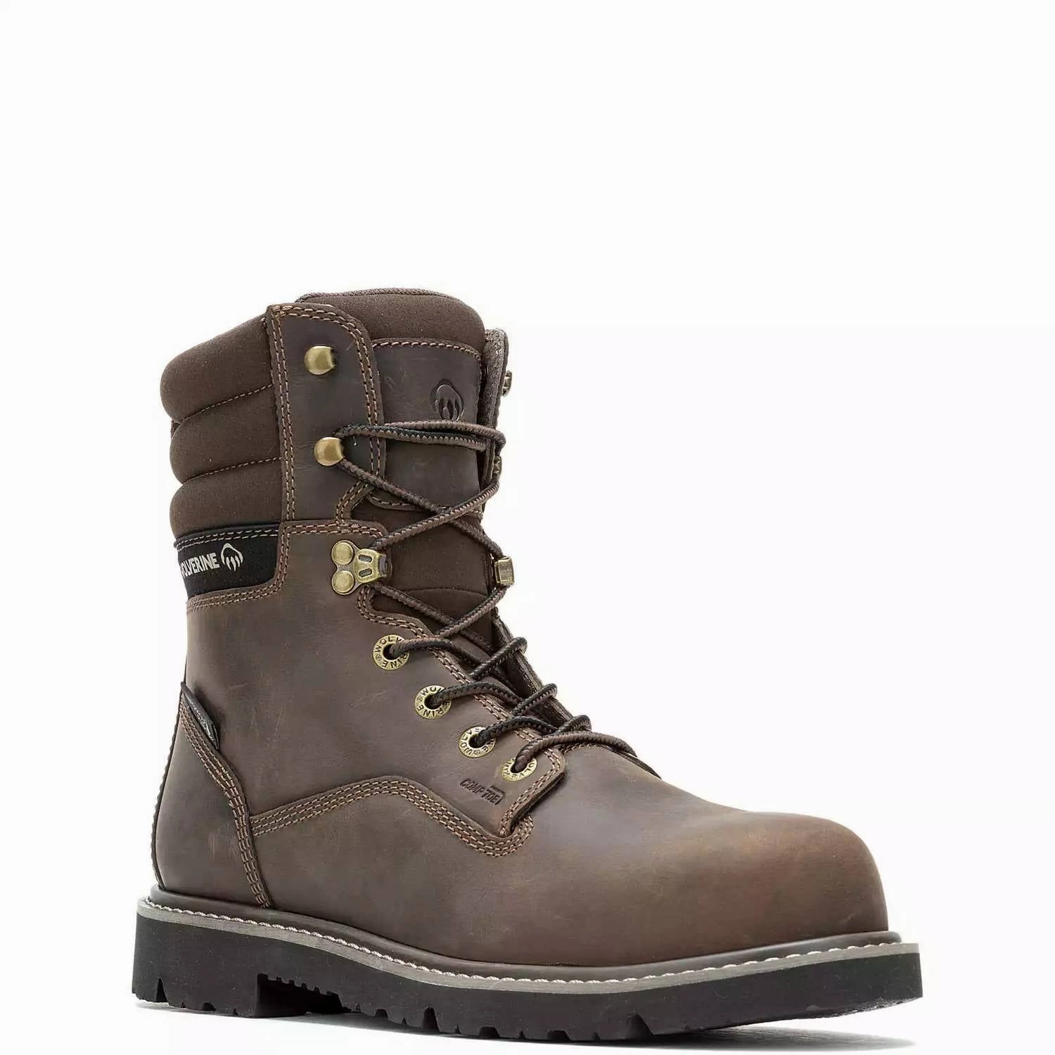 Men's Revival 8" Composite Toe Work Boots In Dark Brown