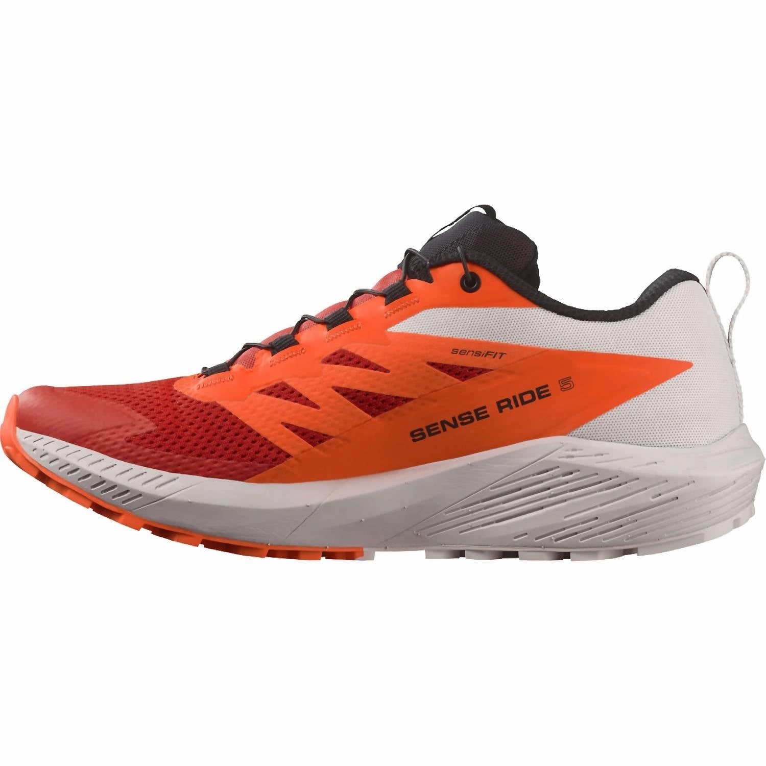 Men's Sense Ride 5 Trail Running Shoes In Lunar Rock/shocking Orange/fiery Red