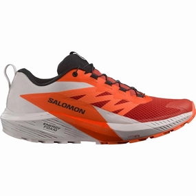 Men's Sense Ride 5 Trail Running Shoes In Lunar Rock/shocking Orange/fiery Red Mens Athletic Shoes clearance sale