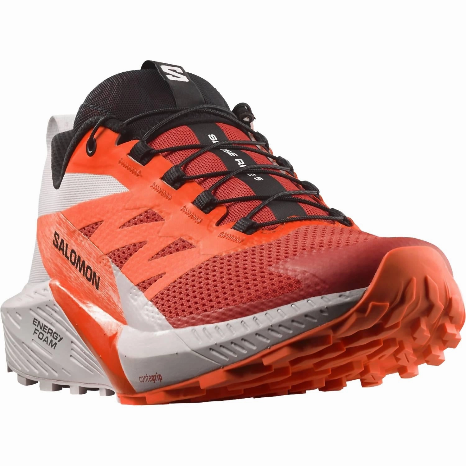 Men's Sense Ride 5 Trail Running Shoes In Lunar Rock/shocking Orange/fiery Red