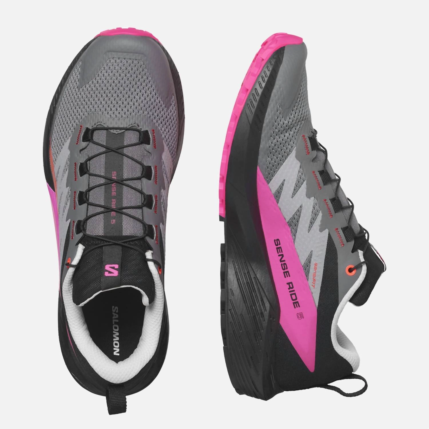 Men's Sense Ride 5 Trail Running Shoes In Plum/kitten/black/pink Glo