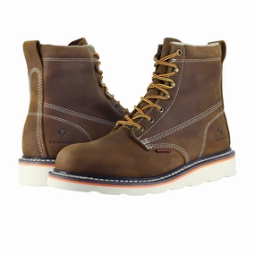 Men's Soft Toe Work Boots Safety Footwear Electrical Hazard Rated In Brown Cheap Mens Boots & Chukkas
