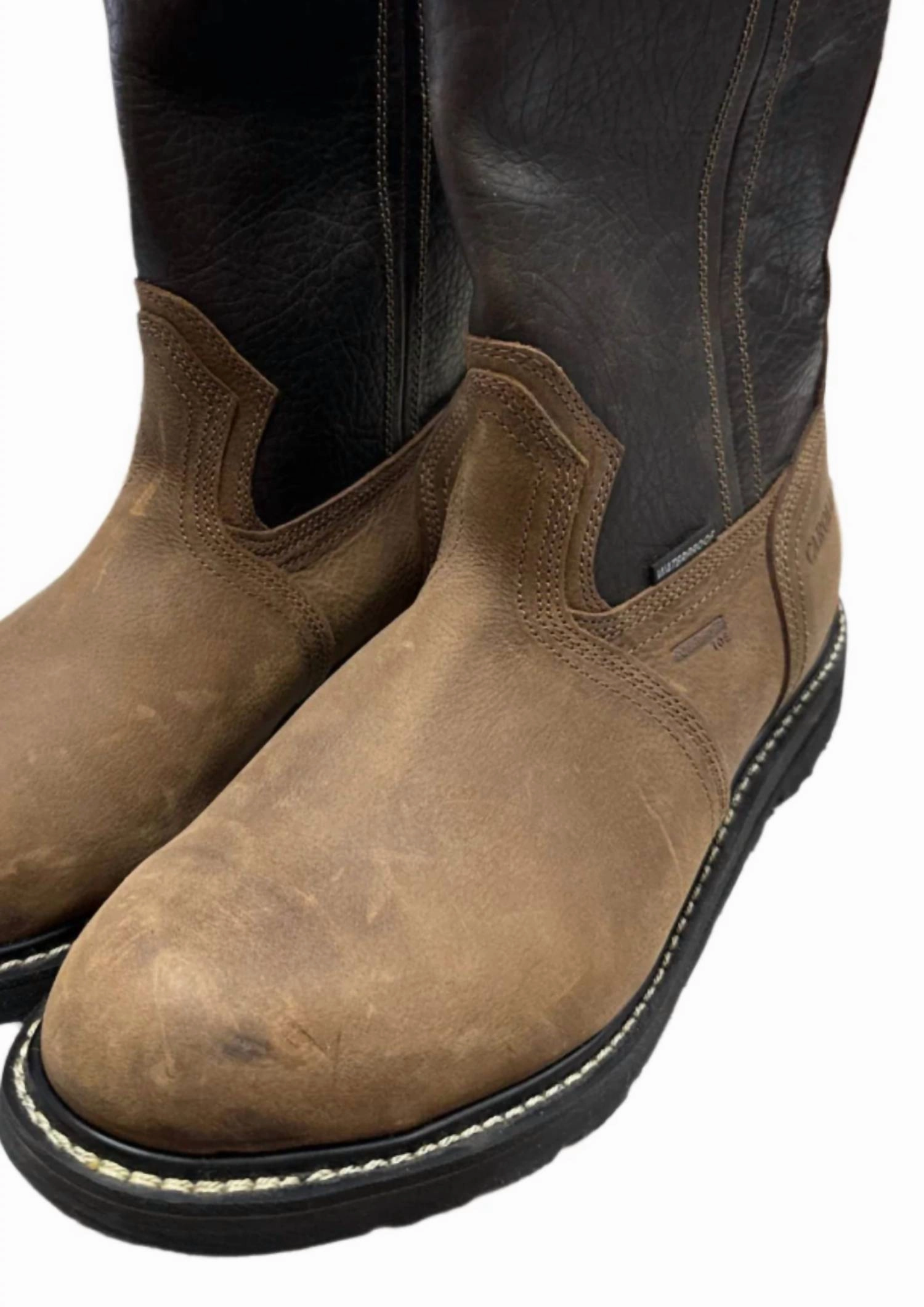 Men's Steel Toe Wellington Boot In Brown