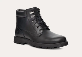 Men's Stenton Boots In Black Leather Mens Winter & Rain Boots clearance