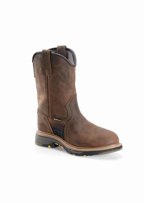 Men's Well X Workflex 10" Slip On Work Boots In Brown Cheap Mens Boots & Chukkas