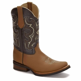 Men's Western Cowboy Leather Boots In Brown Mens Chukka Boots outlet deals