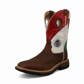 Men's Western Work Boots - Medium In Brown Cheap Mens Boots & Chukkas