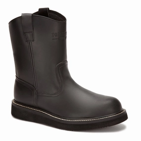 Men's Work Leather Boots In Black Mens Chukka Boots outlet deals