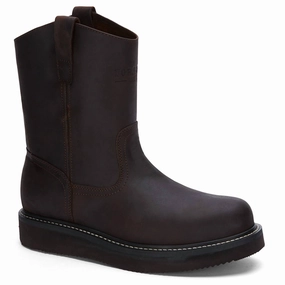 Men's Work Leather Boots In Brown Mens Chukka Boots outlet deals