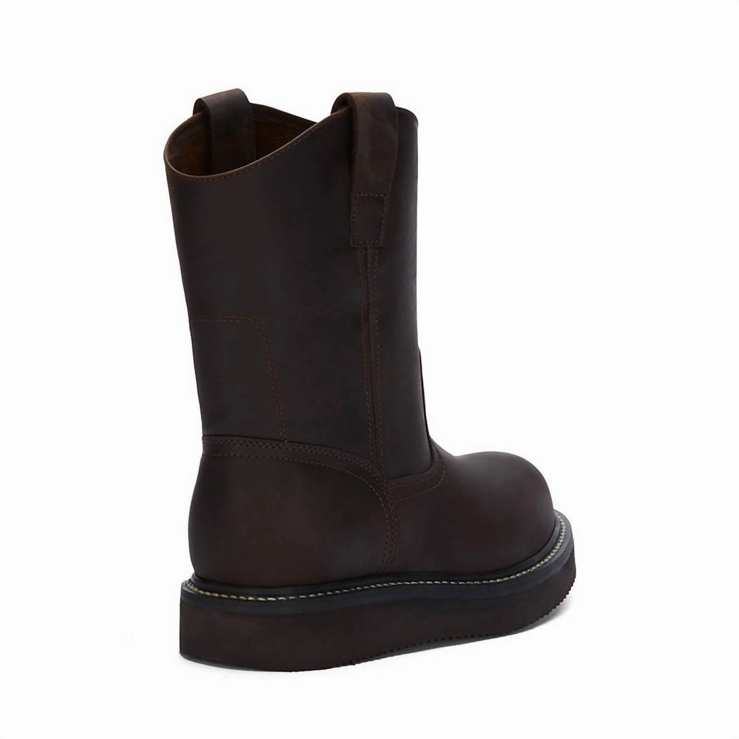 Men's Work Leather Boots In Brown