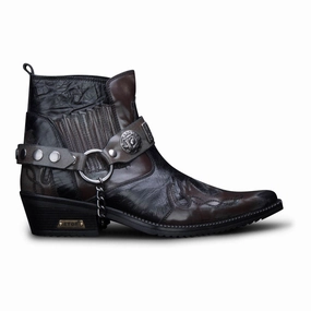 Mens Brown Snakeskin Winklepicker Cowboy Leather Ankle Boots Mens Chukka Boots outlet deals