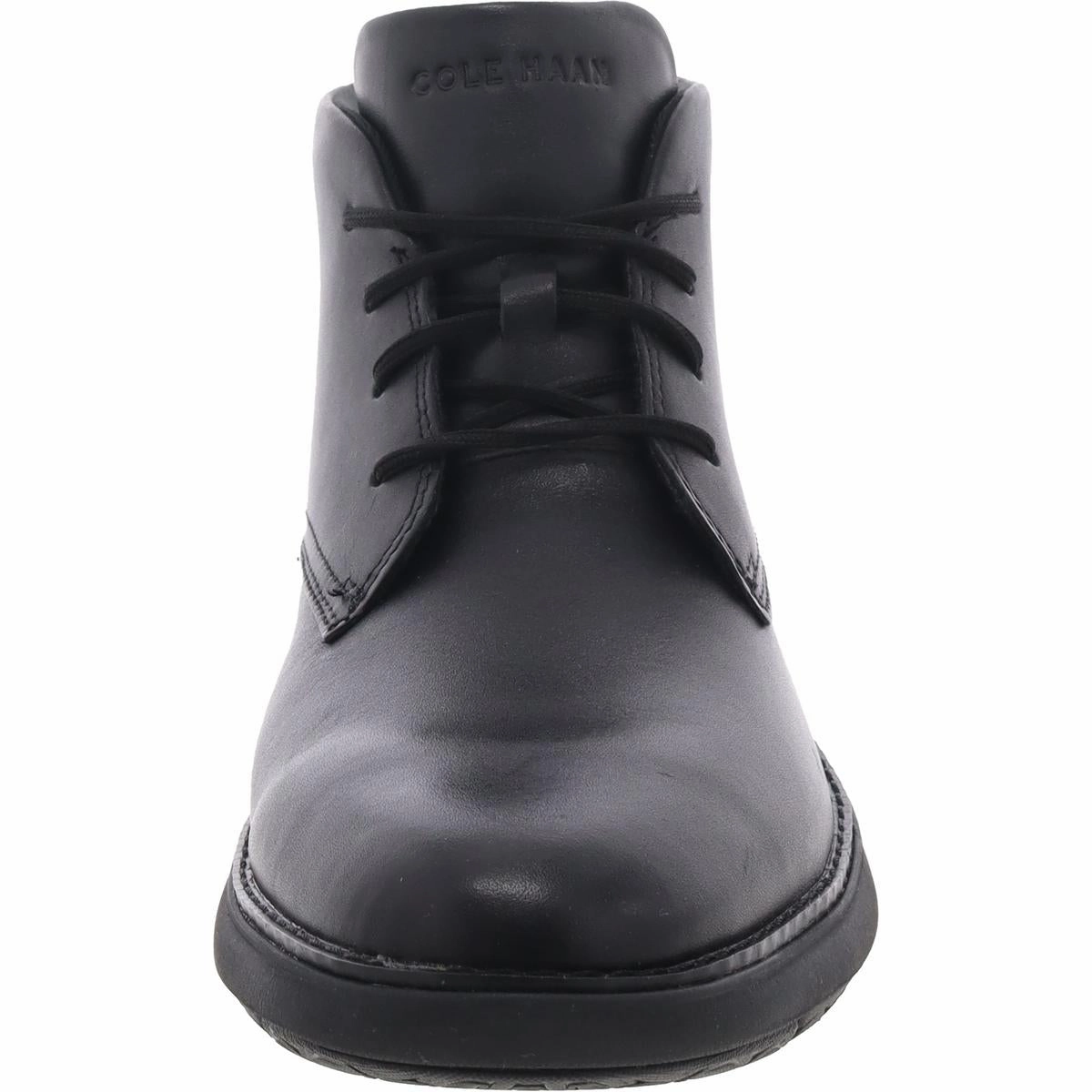 Mens Cushioned Footbed Faux Leather Chukka Boots