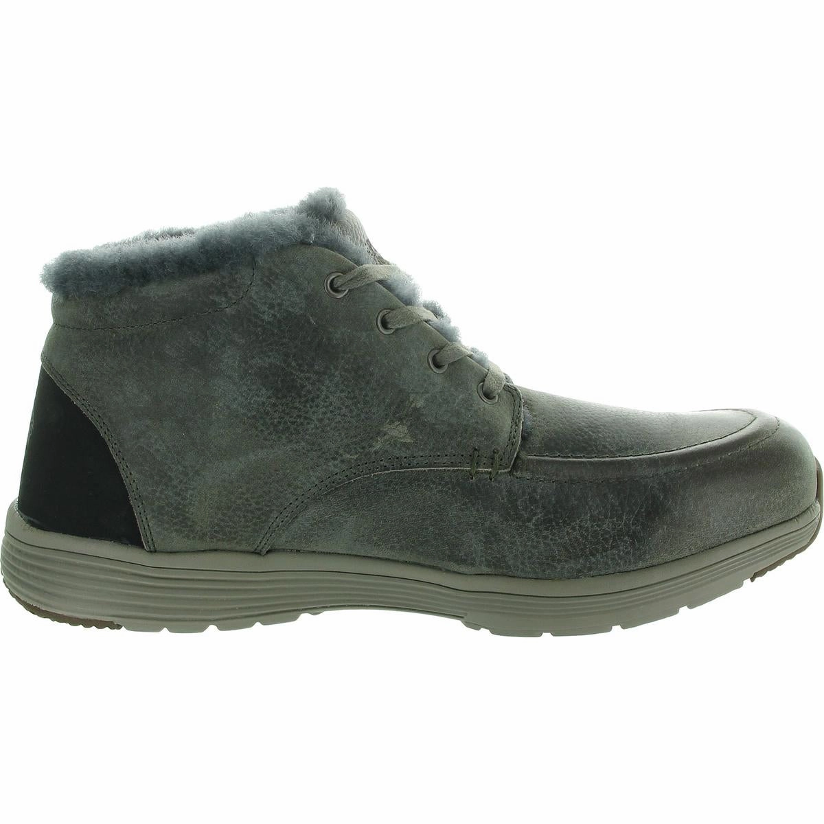 Mens Faux Fur Lined Leather Chukka Boots