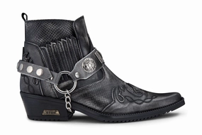 Mens Grey Snakeskin Winklepicker Cowboy Leather Ankle Boots Mens Chukka Boots outlet deals