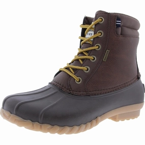 Mens Lace-Up Faux Leather Winter & Snow Boots Mens Chukka Boots outlet deals