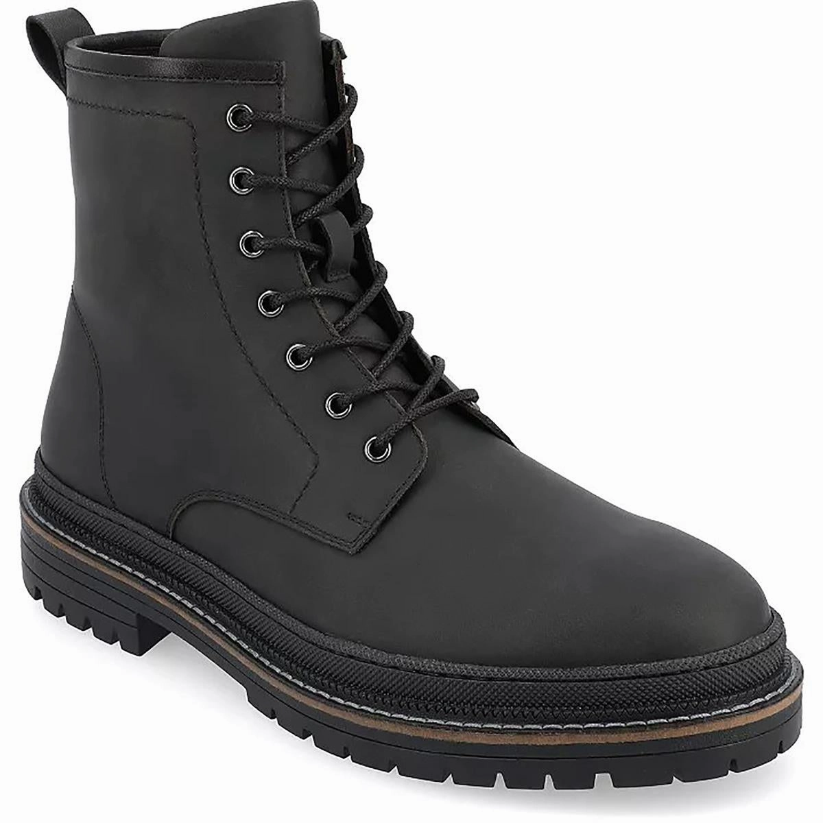 Mens Lace-Up Leather Hiking Boots