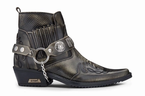 Mens Olive Snakeskin Winklepicker Cowboy Leather Ankle Boots Mens Chukka Boots outlet deals