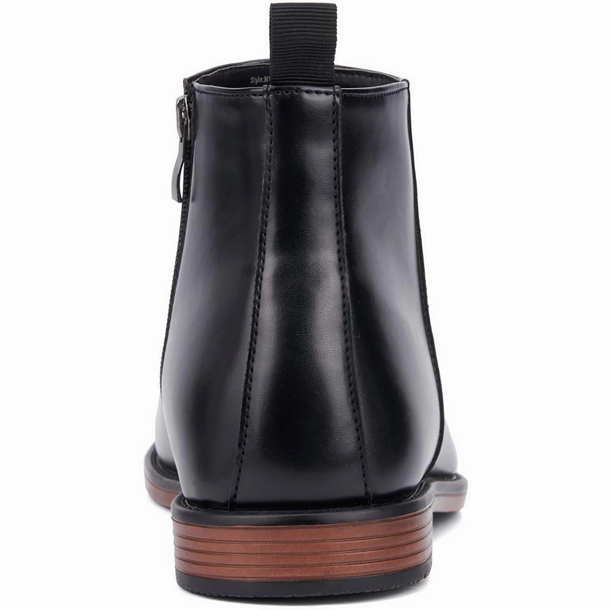 Mens Solid Faux Leather Chelsea Boots