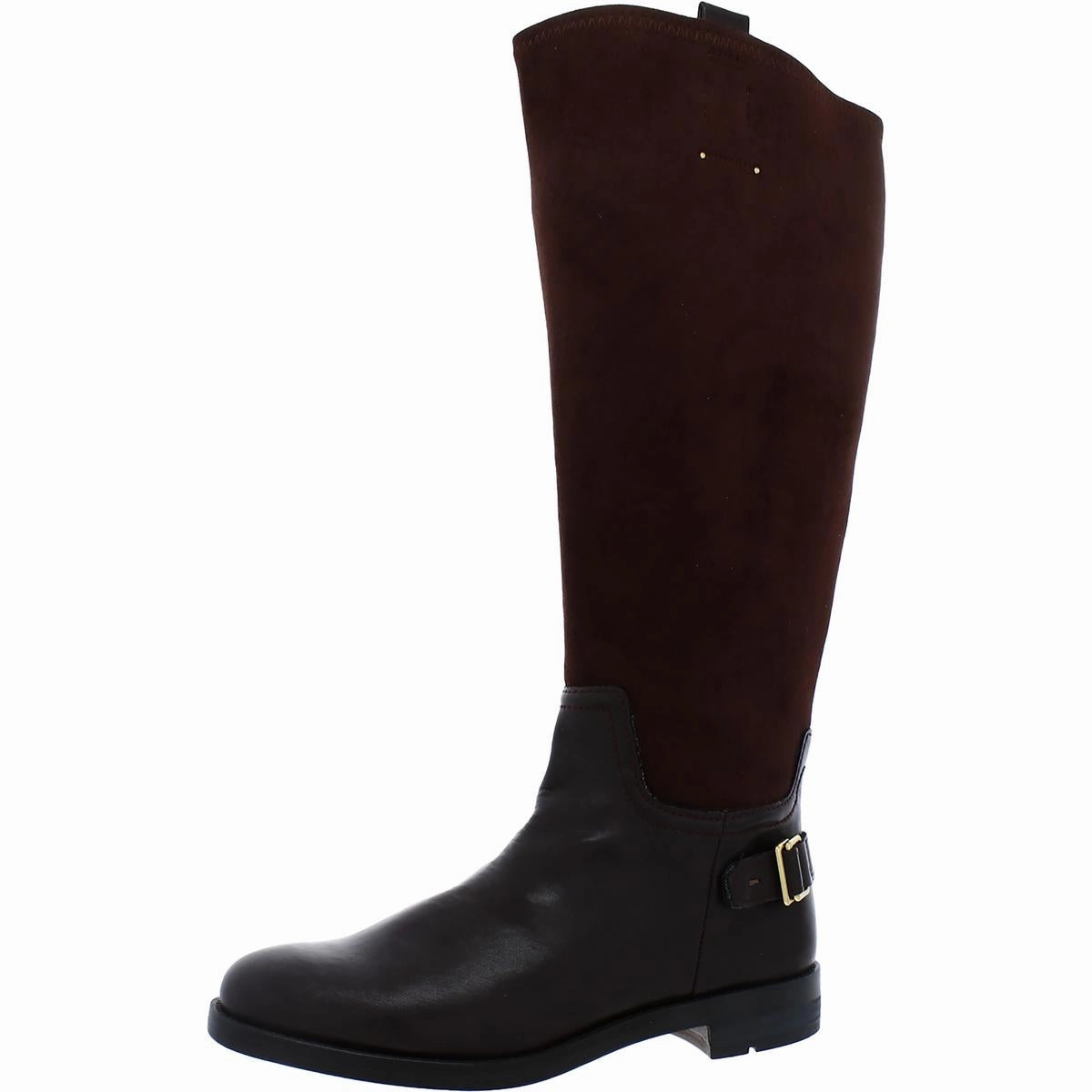 Merina Womens Faux Leather Wide Calf Knee-High Boots
