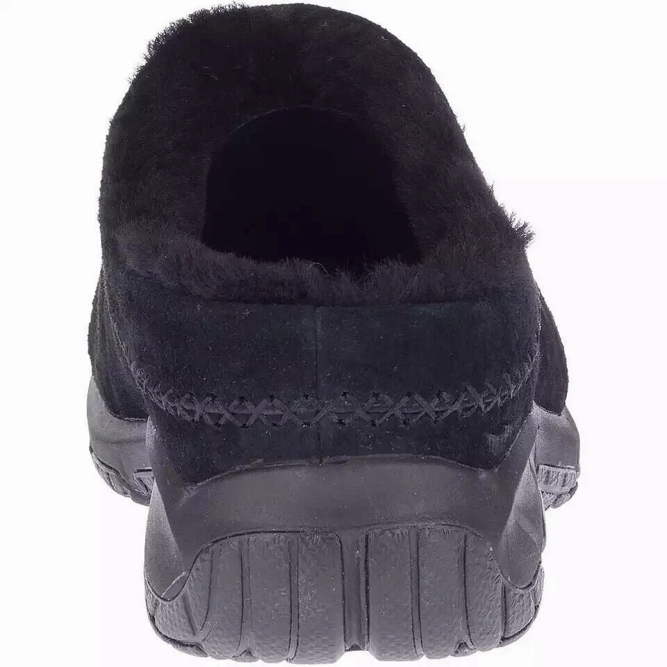 Merrell Encore Ice 4 J002028W Clog Women's 5.5 Black Suede Comfort Shoes RHS2561 (Black,5.5)