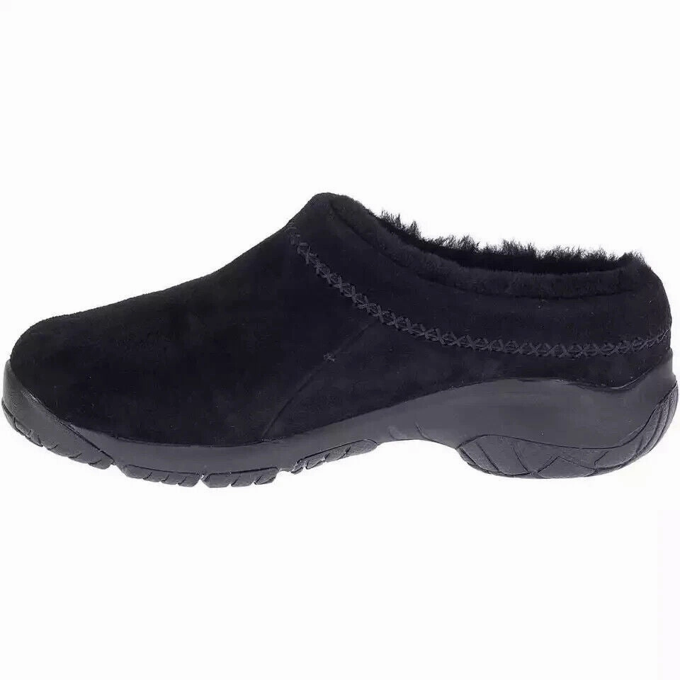 Merrell Encore Ice 4 J002028W Clog Women's 5.5 Black Suede Comfort Shoes RHS2561 (Black,5.5)